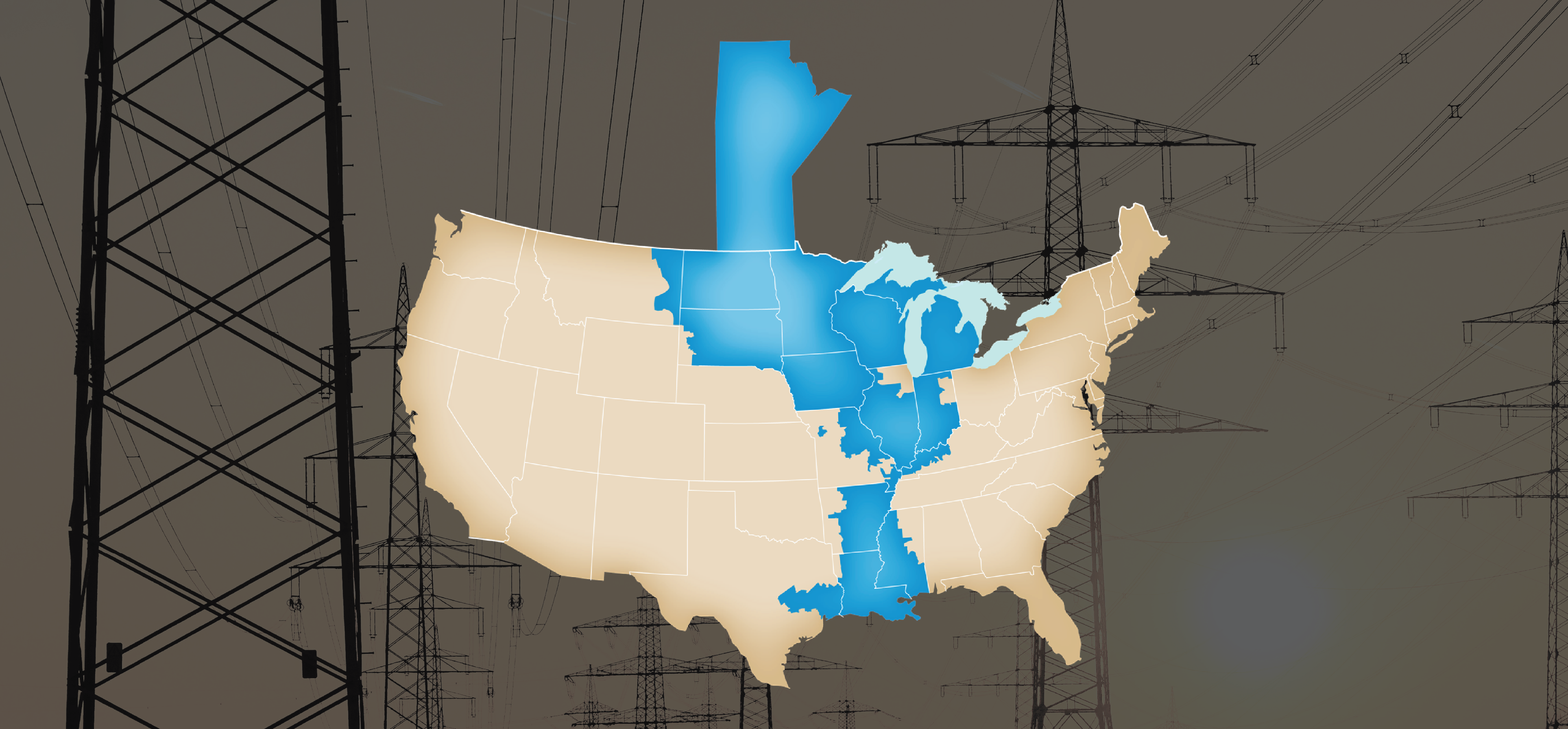 Map of the Midcontinent Independent System Operator (MISO) power grid